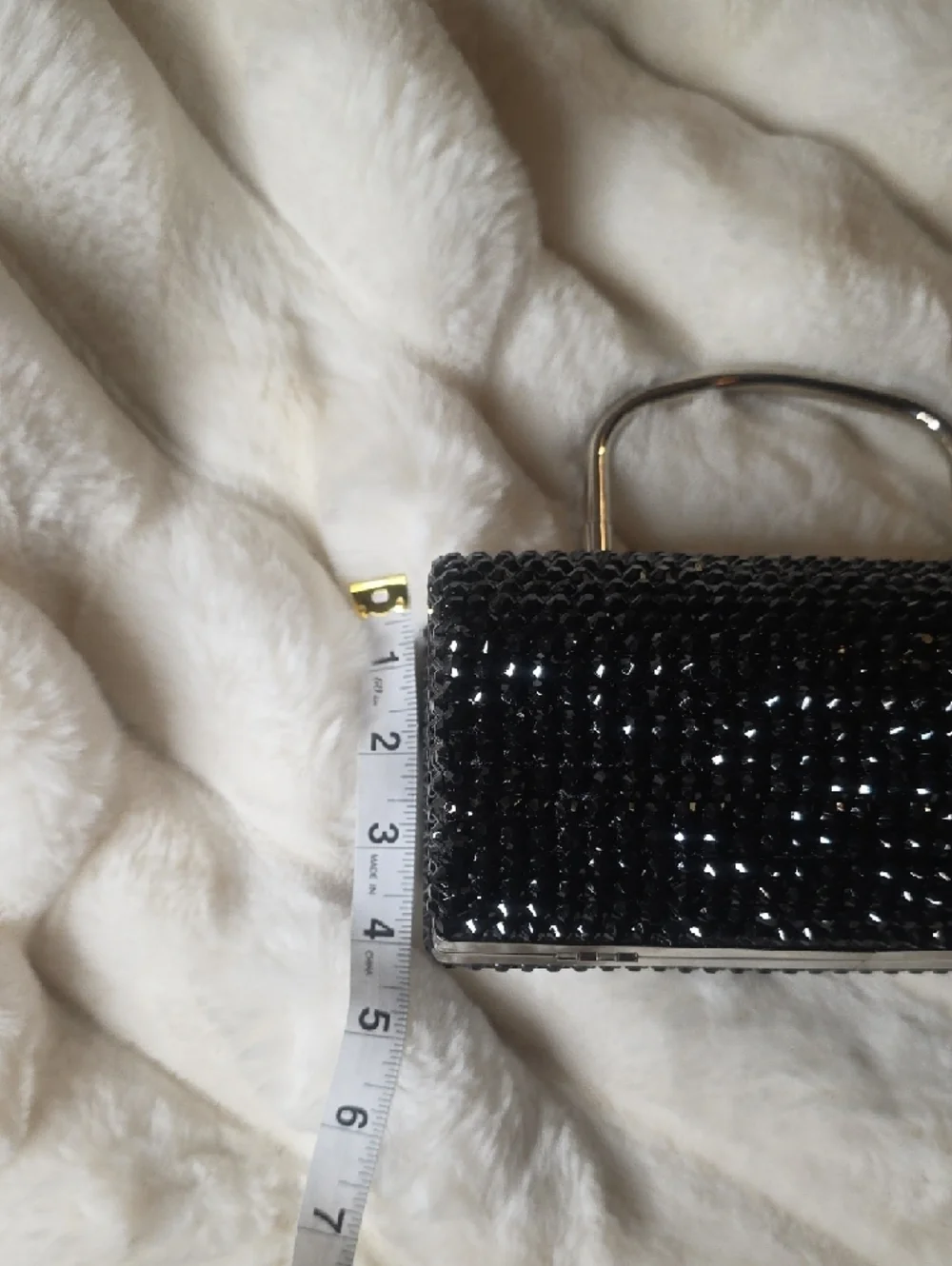 Black Beaded Evening Clutch Bag
